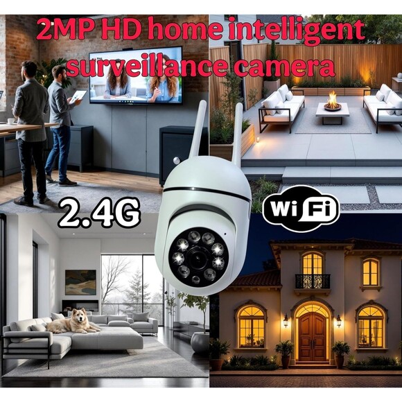2.0MP HD WiFi Security Camera 360° Smart Cam 2.4/5G Night Vision Motion Detect - Picture 14 of 16